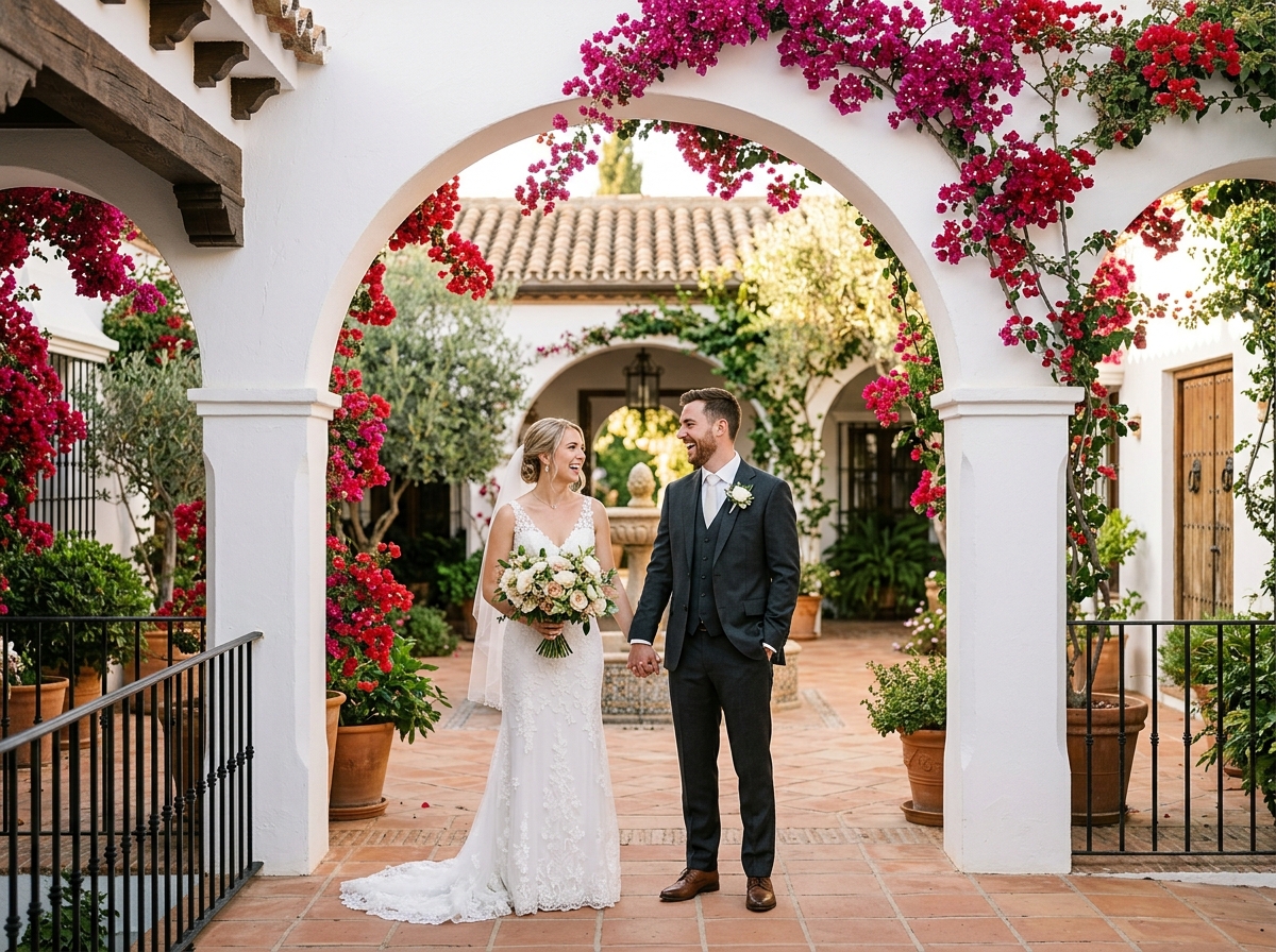 Couple in Courtyard